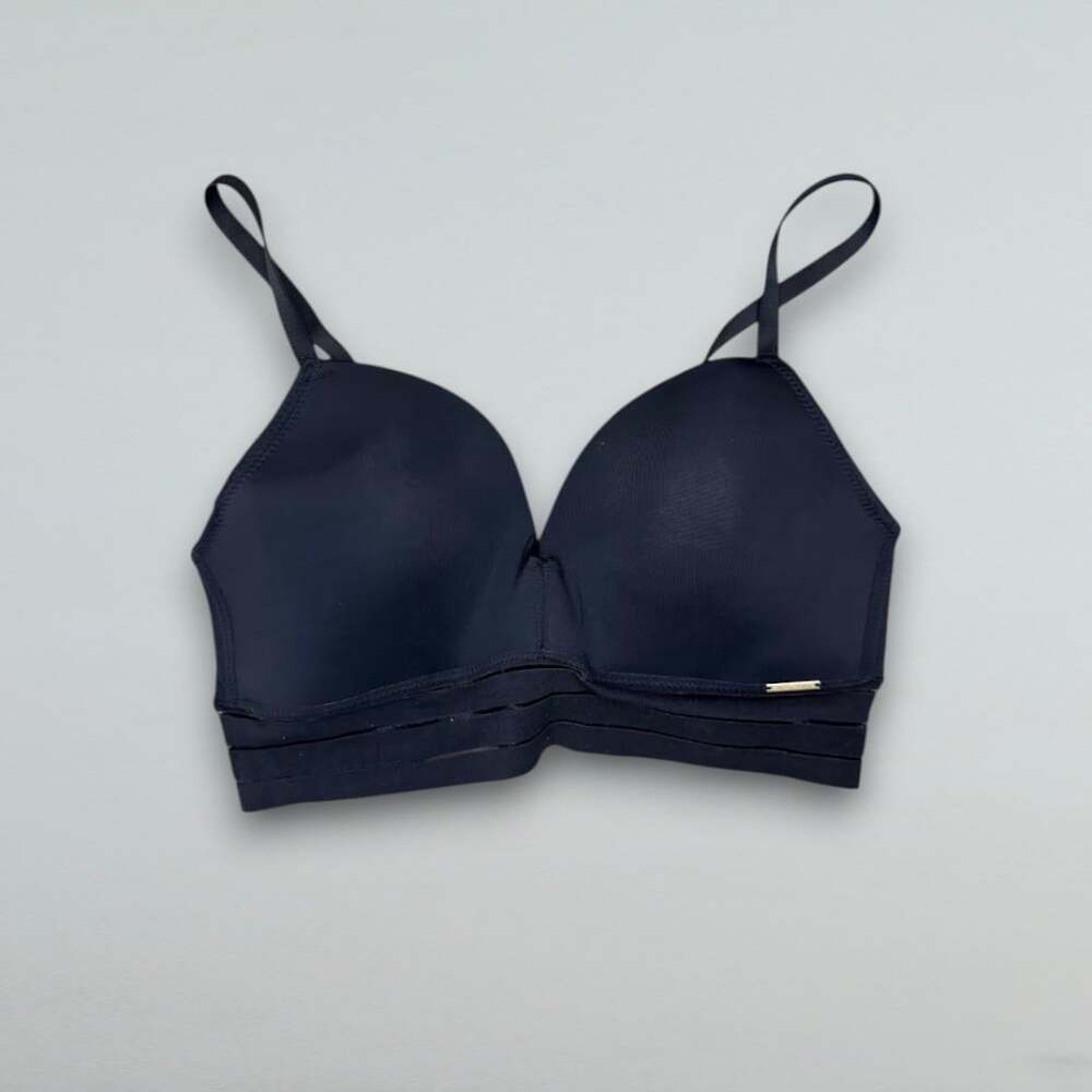 Black Longline Padded Wireless Bra Adjustable Straps Size 34C
